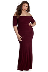 Plus Stella Stylish Formal Ruched Dress