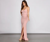 Lori Formal Asymmetrical Charming Ruched Crepe Dress