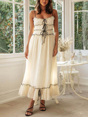 Elegant Off-Shoulder Stylish Strap Patchwork Dress