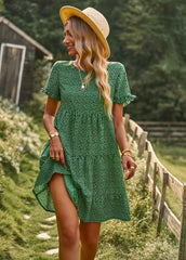 Mary Floral Print Ruffles Summer Mini Dress
