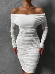 Stella Off Shoulder Mesh Party Dress