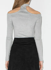 Halter Slash Neck Full Sleeve Lady Slim Tops