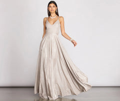 Shira Shine Stylish Lace Back Gown
