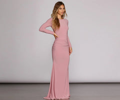 Piper Ruched Stylish Open Back Gown