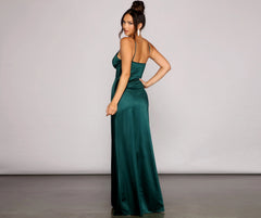 Carmen High-Slit Stylish Satin Formal Dress