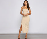 Casual Vibes Ribbed Charming Knit Maxi Dress