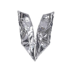 Metallic V Neck Zip-Up Low Cut Backless Corset Tube Top