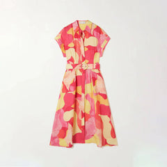 Floral Print Short Sleeve Bohemian Dress