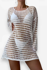 Bikini Cover-Up Mesh Hollow Knitted Dress