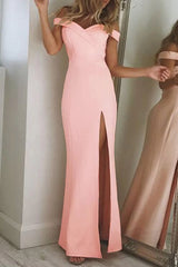 Elegant Backless High Opening Off The Shoulder Irregular Dresses(5 Colors)