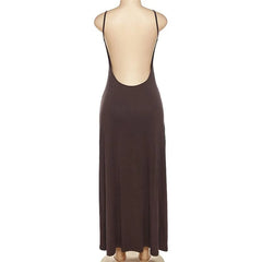 Hollow Out Backless Sweetheart Neck Sleeveless Ruched Cami Dress