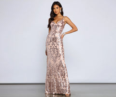 Lila Formal Open Charming Back Sequin Mermaid Dress