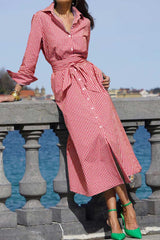 Plaid Tie-Waist Shirt Dress
