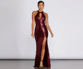 Jena Formal Sequin Charming High Slit Dress