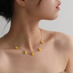 Flower Pendant Multicolor Necklace