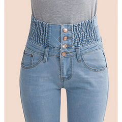 Fashion Women Denim Pants Elastic High Waist Skinny Stretch Jean Female Spring/Autumn Jeans Feet Pantalones Mujer Plus Size