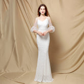 Quinn Sequin Scroll Charming Puff Sleeve Dress