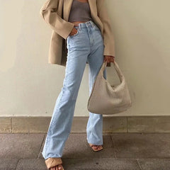 Spring Outfits Casual Fashion Straight Leg Women'S Jeans Denim Bottom Harajuku Boyfriend Long High Waist Baggy Jeans Fall Pants
