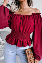 Fashion Elegant Split Joint Off The Shoulder Tops(5 Colors)