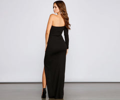 Onyx Formal One Charming Shoulder Crepe Dress