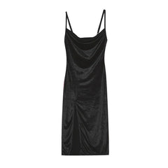 Festive Cheer Velvet Charming Slit Midi Dress