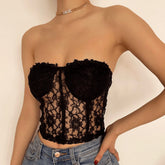 Sheer Lace Vintage Tube Top - Final Sale