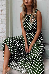 Cityhottie Polka Dot Round Neck Dress���5 Colors���