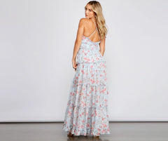 Quinn Formal Floral Charming Ruffled A-Line Dress