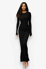 Long Sleeve Slim Fishtail Maxi Dress