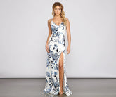 Karissa Sequin Floral Charming High Slit Formal Dress