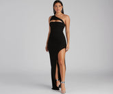 Mayven One Shoulder Charming Cutout Slit Formal Dress
