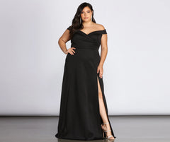 Plus Lucy Formal Charming High Slit Dress