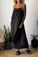 Casual Cotton And Linen Maxi Dress