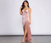 Frances Velvet Stylish Wrap Evening Dress