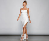 Fatima Sequin Cowl Charming Neck Bodycon Formal Dress