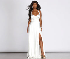 Diana Formal Stylish Satin Halter Dress