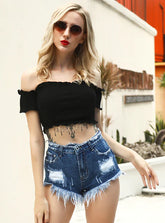 Loose-Edged Senim Shorts