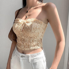 Sheer Lace Vintage Tube Top - Final Sale