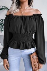 Fashion Elegant Split Joint Off The Shoulder Tops(5 Colors)