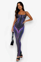 Striped Suspender Tube Top Long Dress