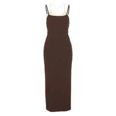 Cross Back Hollow Out Backless Cami Cami Dress
