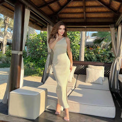Alessandra Formal One Charming Shoulder Midi Dress