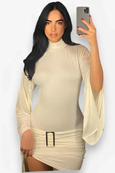 Metal Buckle Low-Waist Hip-Covering Dress