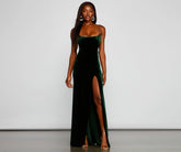 Liv Formal High Charming Slit Velvet Dress