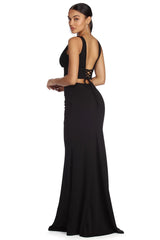 Roxanna Formal Lattice Charming Two Piece Dress