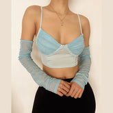 Heart Neck Ruched Cami Crop Top