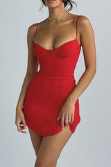 Solid Color Corset Cami Dress