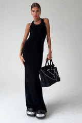 Slim Hip-Wrapped Drape Knitted Long Dress