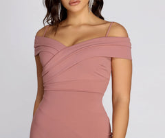 Lisa Marie Formal Charming Pleated Crepe Dress