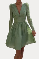 Mint Green Pleated Cake Dress